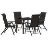 vidaXL Gar&eth;ur bor&eth;sett 5 pcs Svart KAFFI Dufth&uacute;&eth;a&eth; st&aacute;l