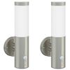 vidaXL Utandyra veggl&yacute;sing 2 pcs Silfur 15 x 7,5 x 33 cm