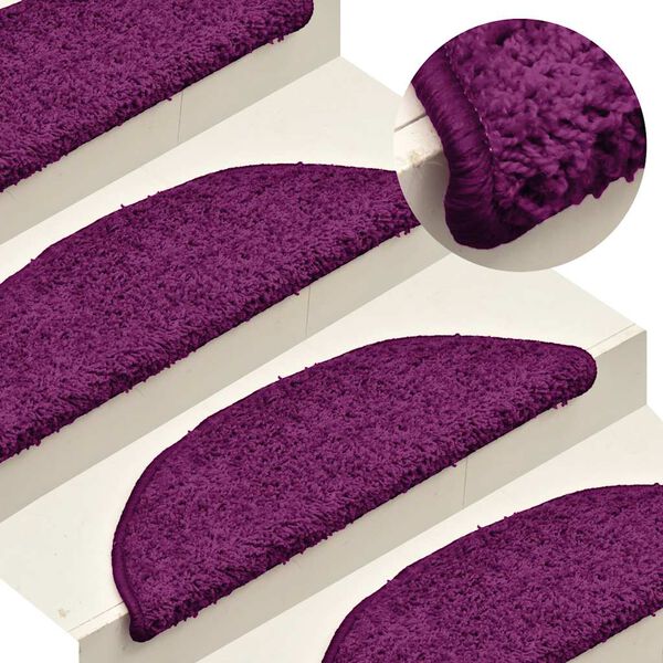 vidaXL Stigamottur 15 stk 56x17x3 cm bleikar hálfhringlaga