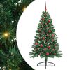 vidaXL Gervi fyrirfram l&yacute;stum j&oacute;latr&eacute; me&eth; 150 LED Gr&aelig;nn 150 cm PVC