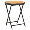 vidaXL Gar&eth;bor&eth; Svart 60 cm P&oacute;l&yacute;rattan og Akas&iacute;uvi&eth;ur