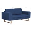 281385 vidaXL 2-Seater Sofa Fabric Blue