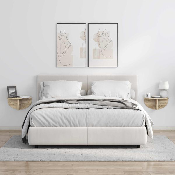 vidaXL Vegghylla Vegghengt Sonoma Eik 38 x 19 x 19 cm Samsettur vi&eth;ur