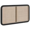 vidaXL H&ouml;f&eth;agafl me&eth; h&ouml;fu&eth;gafl Svartur 100 x 55 x 3 cm Rattan