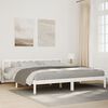 vidaXL Extra L&ouml;ng R&uacute;mgrind &aacute;n D&yacute;nu Hv&iacute;t 200x210 cm Gegnheil Fura
