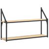 vidaXL 2-h&aelig;&eth;a Vegghilla Sonoma Eik 80x21x51 cm Samsettur Vi&eth;ur