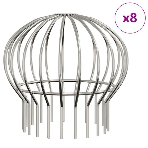 vidaXL &THORN;akrennu laufv&ouml;rn 8 pcs Silfur 160 mm Ry&eth;fr&iacute;tt St&aacute;l