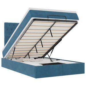 vidaXL Ottoman r&uacute;m me&eth; d&yacute;num og LED d&ouml;kkbl&aacute;tt 120x200cm flauel