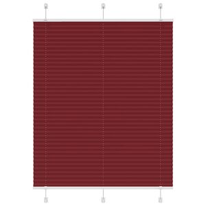 vidaXL Pleated Blind Bordeaux Rautt 105x100 cm Efni Breidd 104,4 cm