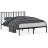 vidaXL R&uacute;mgrind &uacute;r M&aacute;lmi &aacute;n D&yacute;nu me&eth; H&ouml;f&eth;agafli Sv&ouml;rt 140x190 cm