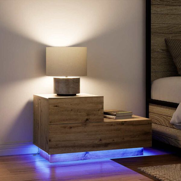 vidaXL Noat&ouml;flu sk&aacute;pur Artisan Eik 70 x 36 x 40,5 cm Samsettur vi&eth;ur