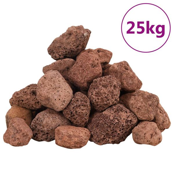 vidaXL Eldfjallabj&ouml;rg 25 kg Rau&eth;ur 3-5 cm