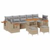 vidaXL Gar&eth;s&oacute;fa sett 10 pcs Drapplita&eth;ur p&oacute;l&yacute;rattan
