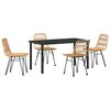 vidaXL Gar&eth;ur bor&eth;sett 5 pcs Br&uacute;nn Dufth&uacute;&eth;a&eth; st&aacute;l