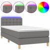 vidaXL H&oacute;lfa&eth; Springr&uacute;m me&eth; D&yacute;nu&LED D&ouml;kkgr&aacute;tt 80x200cm Tauefni