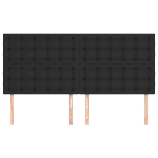 vidaXL H&ouml;fu&eth;gafl svartur 200x5x118/128 cm gervile&eth;ur