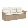 vidaXL Gar&eth;s&oacute;fa sett me&eth; p&uacute;&eth;i 3 pcs Drapplita&eth;ur Poly rattan
