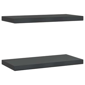 vidaXL Vegghillur 2 stk. 50x23,5x3 cm Svart Ry&eth;fr&iacute;tt St&aacute;l