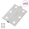 vidaXL L&aelig;sing 12 pcs Silfur 50 x 38 x 1,3 mm St&aacute;l