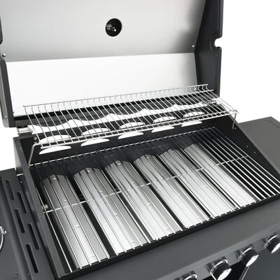 vidaXL Gasgrill með 7 Brennara Svartur Dufthúðuðu Stáli