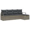 vidaXL Gar&eth;s&oacute;fa sett me&eth; p&uacute;&eth;i me&eth; geymslu 5 pcs Gr&aacute;r Poly rattan