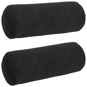 vidaXL Bolster P&uacute;&eth;ar 2 pcs Svartur &Oslash; 15 x 40 cm Korduroy efni