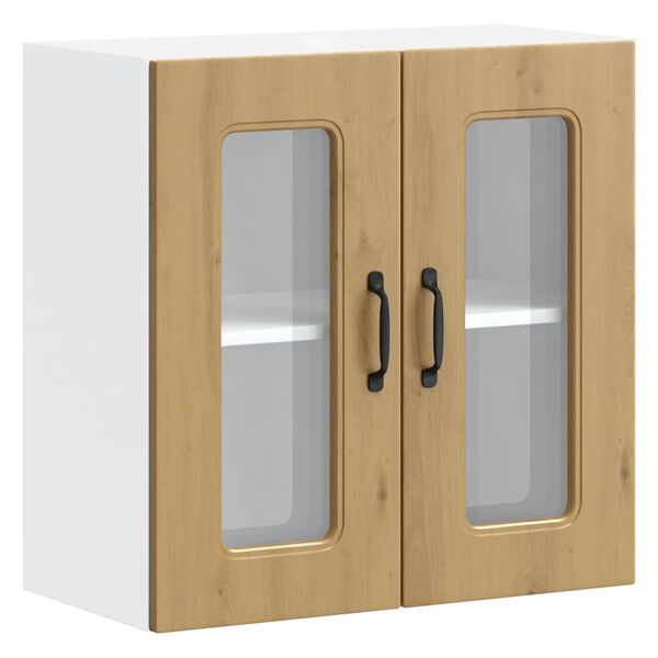 vidaXL Eldh&uacute;sveggsk&aacute;pur me&eth; Glerhur&eth; Kalmar Listamannseik