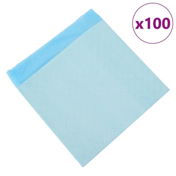 vidaXL Efnish&aacute;&eth; hundap&uacute;&eth;i 100 pcs Bl&aacute;r og hv&iacute;tur 45 x 33 cm &Oacute;ofin efni