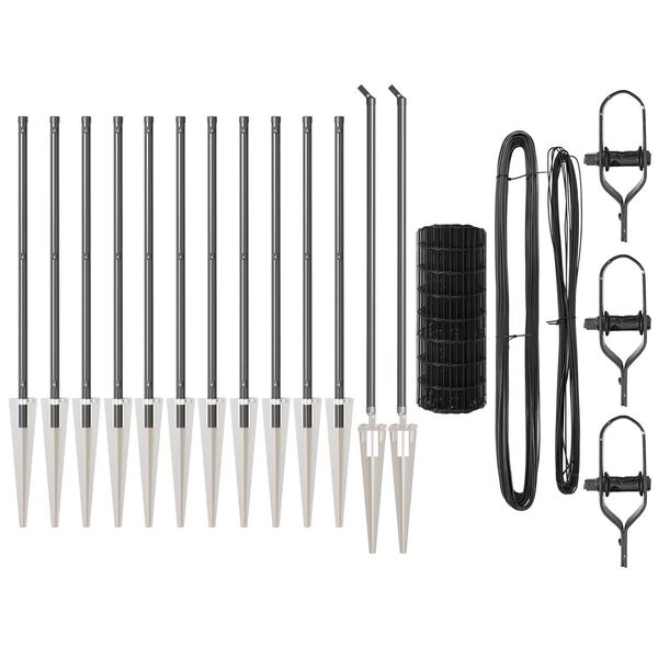 vidaXL Gir&eth;ing me&eth; p&oacute;st Gr&aacute;r 0,8 x 25 m St&aacute;l og PVC