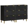 vidaXL Skenkir 2 stk. Svartur 60x33x75 cm Samsettur Vi&eth;ur