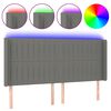 vidaXL LED H&ouml;f&eth;agafl 163x16x118/128 cm D&ouml;kkgr&aacute;tt Efni