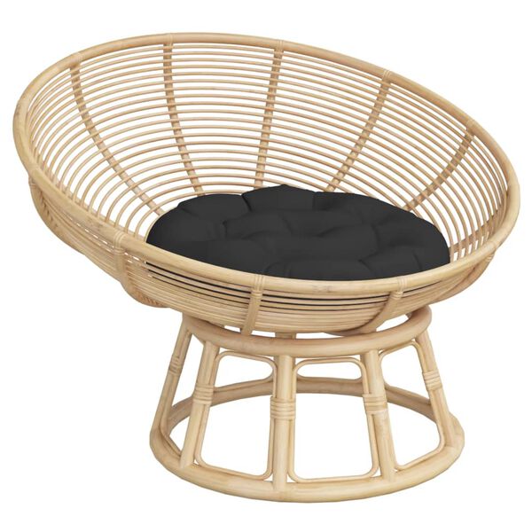 vidaXL Kringl&oacute;tt Sessa Svartur &Oslash; 60 x11 cm Oxfordefni