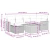 vidaXL 6 -Hluta Gar&eth;s&oacute;fasett me&eth; Sessum Gr&aacute;tt P&oacute;l&yacute;rattan