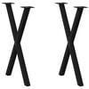 vidaXL bor&eth;stofubor&eth;sf&aelig;tur X-laga 2 stk svart 57x(72-73) cm st&aacute;l