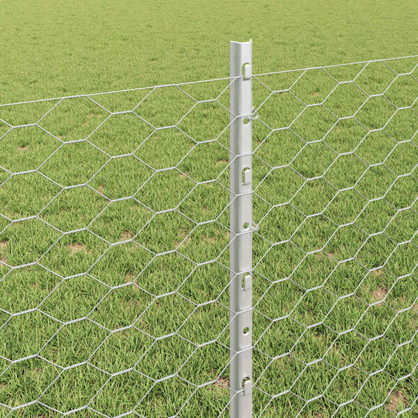 vidaXL Gir&eth;ing me&eth; p&oacute;st Silfur 0,8 x 25 m St&aacute;l