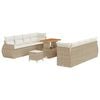 vidaXL Gar&eth;s&oacute;fa sett me&eth; p&uacute;&eth;i 11 pcs Drapplita&eth;ur p&oacute;l&yacute;rattan