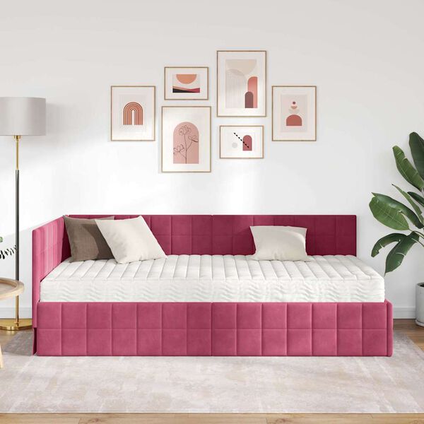 vidaXL Hornar&uacute;m rammi me&eth; d&yacute;nu me&eth; h&ouml;fu&eth;gafl 2 pcs Gr&aelig;nn Flauel