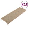 vidaXL Stigamottur 15 stk 65x21x4 cm d&ouml;kkbeisar r&eacute;tthyrndar br&uacute;nir