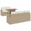 vidaXL Gar&eth;ur bor&eth;sett me&eth; p&uacute;&eth;i 6 pcs Beige og krem