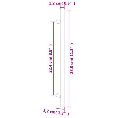 vidaXL Skápur Handföng 5 stk Bronslitað 224 mm Ryðfrítt stál