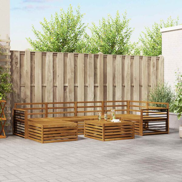 vidaXL &Uacute;ti s&oacute;fasett 7 pcs N&aacute;tt&uacute;rulegur