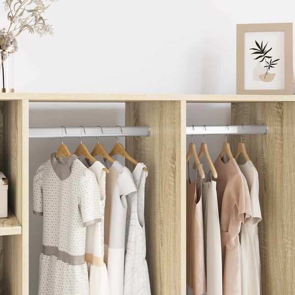 vidaXL Sk&aacute;pstangir 2 pcs Silfur 764 x 15 x 29 mm &Aacute;lblenda