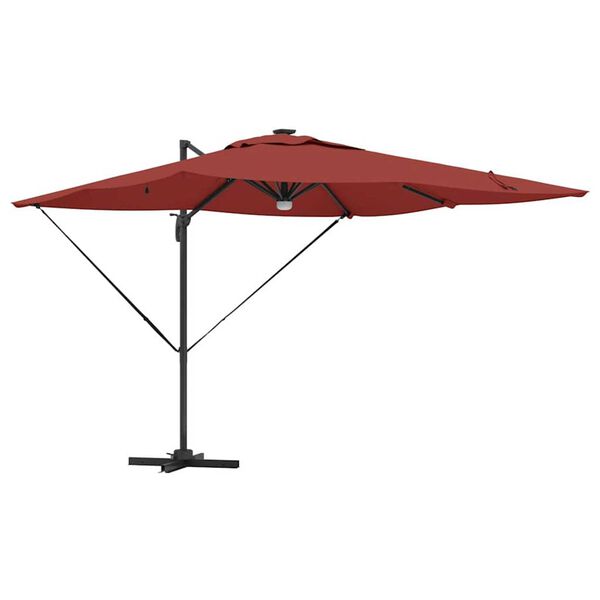 vidaXL Roma Parasol Rauður 286 x 285 x 270 cm Aluminum og pólyester
