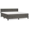 vidaXL H&oacute;lfa&eth; Springr&uacute;m me&eth; D&yacute;nu D&ouml;kkgr&aacute;tt 160x200 cm Flauel