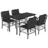 vidaXL 5 Hluta Gar&eth;bor&eth;stofusett me&eth; Sessum Svart P&oacute;l&yacute;rattan