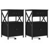 vidaXL Noat&ouml;flu sk&aacute;pur me&eth; sk&uacute;ffu 2 pcs Svartur Eik 40 x 31 x 60 cm
