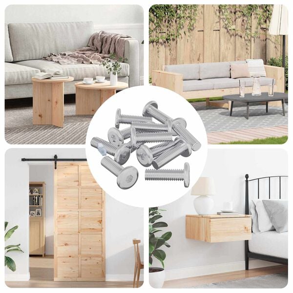 vidaXL Skr&uacute;fa 12 pcs Silfur 8 x 25 mm St&aacute;l