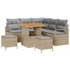 vidaXL Gar&eth;s&oacute;fa sett me&eth; p&uacute;&eth;i 8 pcs Drapplita&eth;ur p&oacute;l&yacute;rattan