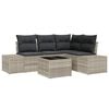 vidaXL Gar&eth;s&oacute;fa sett 5 pcs Lj&oacute;sgr&aacute;r p&oacute;l&yacute;rattan