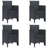vidaXL Gar&eth;st&oacute;ll me&eth; p&uacute;&eth;i 4 pcs Antras&iacute;t 53 x 49 x 85 cm P&oacute;l&yacute;pr&oacute;p&yacute;len